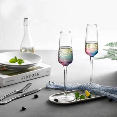 2020 novelty fancy new design colored customized champagne flutes coupe glasses