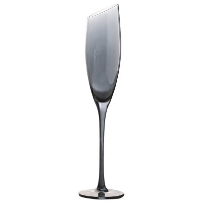 Wholesale Silver Metallic lead-free Crystal black wedding Champagne flutes Glass