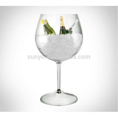 Customized size leadfree crystal high quality popular model wine goblet shaped ice bucket special model