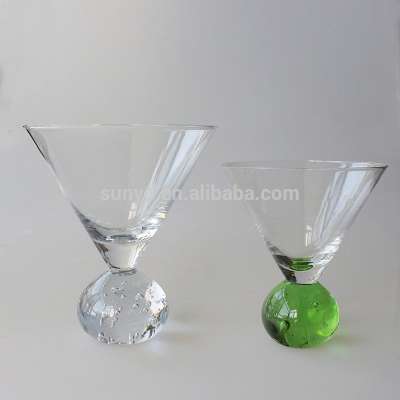 Bubble ball bottom martini glass