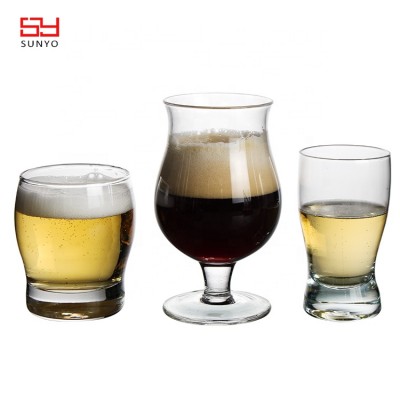 Wholesale branded drinking cheap guinness tulip stem beer cup glass