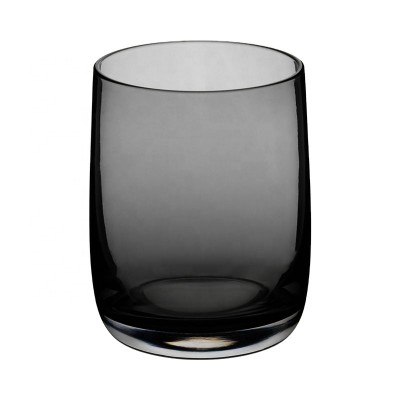 Mouth blown overlay crystal glass blue black drinking water glass with small size