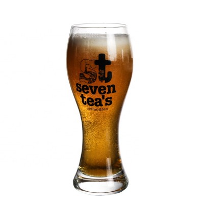 12oz Handblown Eco Friendly Clear Beer Print Glass with Logo