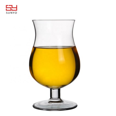 Wholesale Crystal Tulip Shape Beer Goblet Glass With Stem